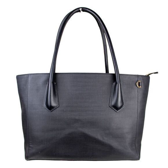 Dagne Dover BLACK COATED LEATHER BUSINESS SHOULDER BAG HANDBAG TOTE HOBO PURSE - Picture 1 of 14